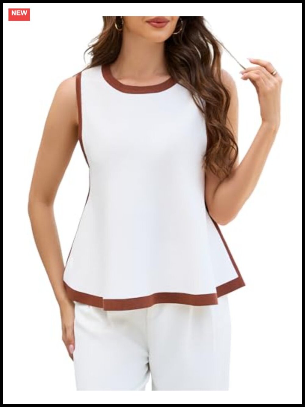 Women's Sleeveless Peplum Tank Top Lightweight Knit Babydoll Swing Top Summer